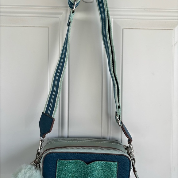 No Boundaries Blue and Green Crossbody Bag with Adjustable Strap - Picture 1 of 6